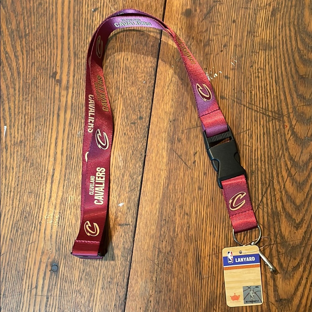 NBA Cleveland Cavaliers Lanyard Detachable Key Ring NWT Wine Gold Heat Sealed